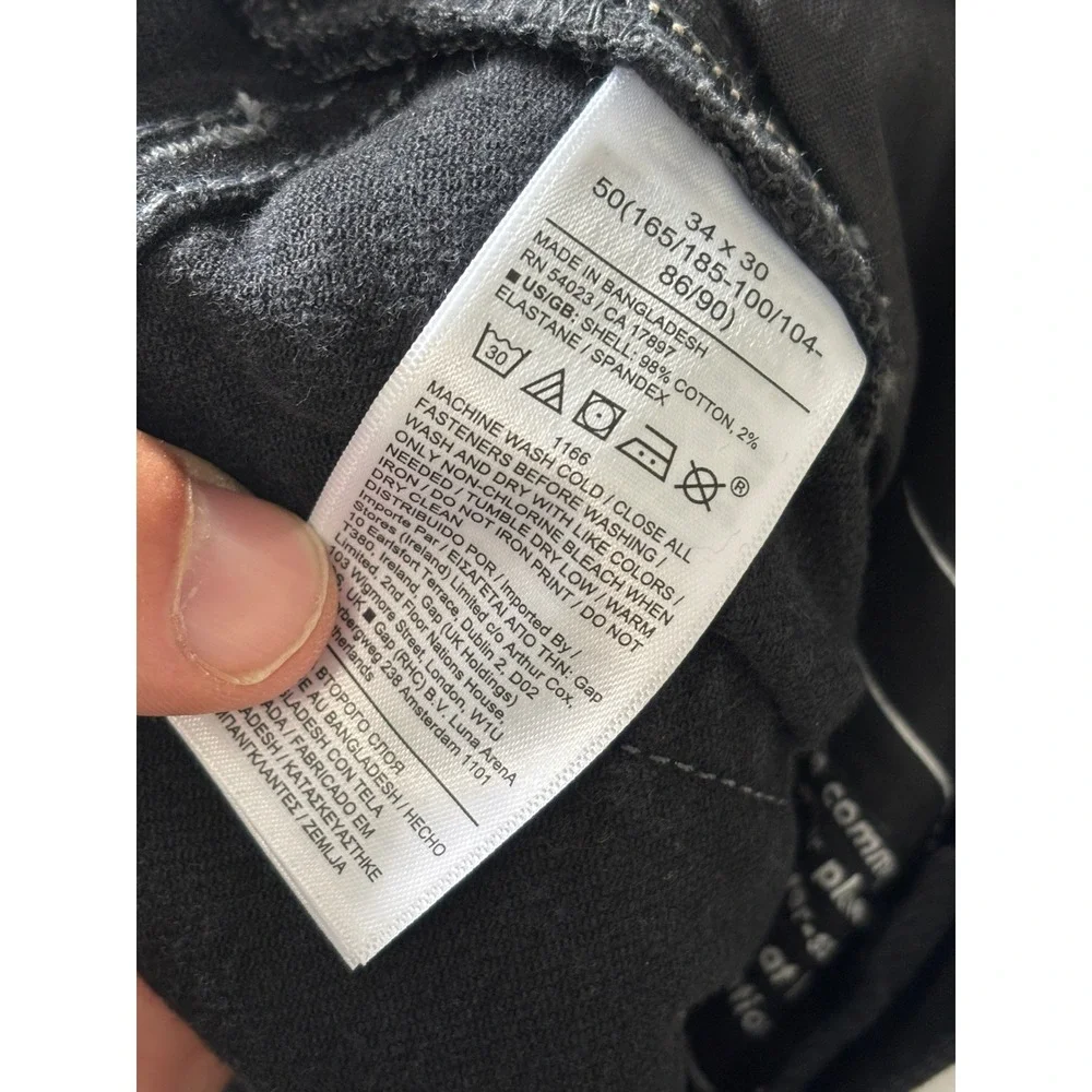 Banana Republic Mens Tapered Organic Denim Jeans Black Wash 34x30 769271-00 NWT